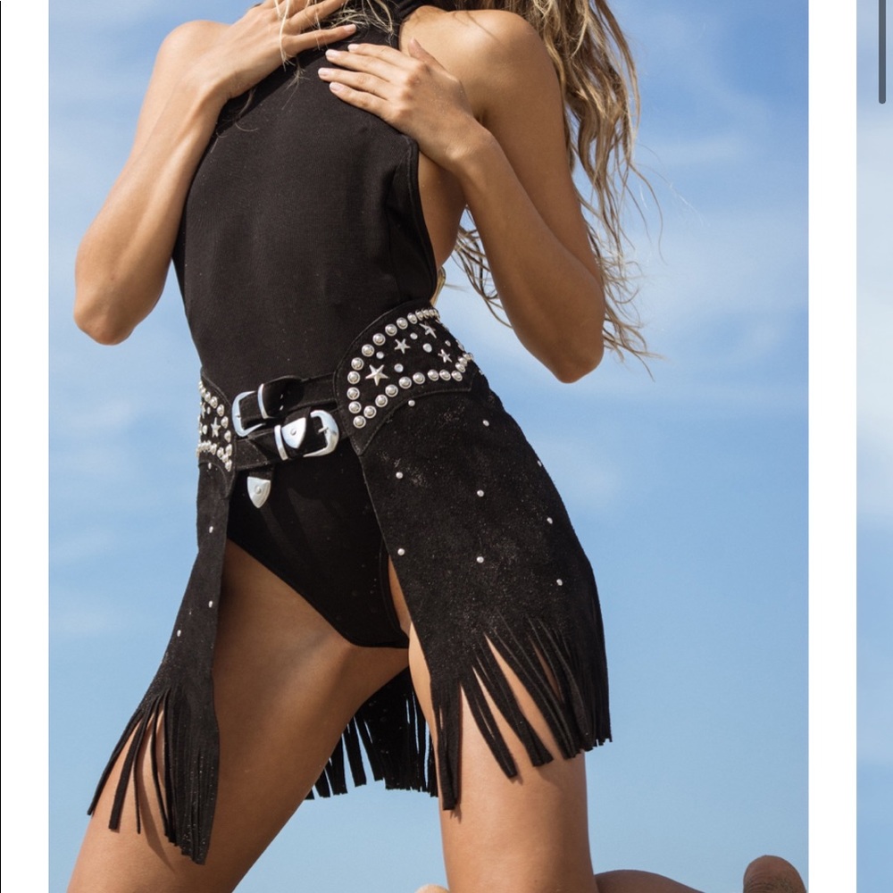 Understated Leather Paris Chaps Skirt